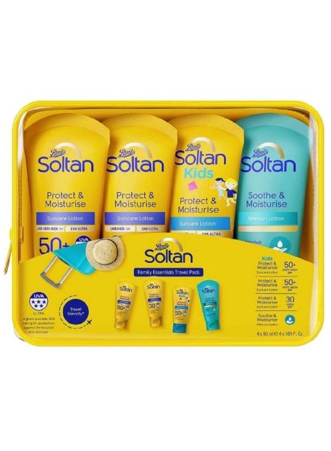 Boots Soltan مجموعة السفر الأساسية للعائلة من بوتس سولتان - عبوة من 4 قطع سعة 50 مل - Image 1